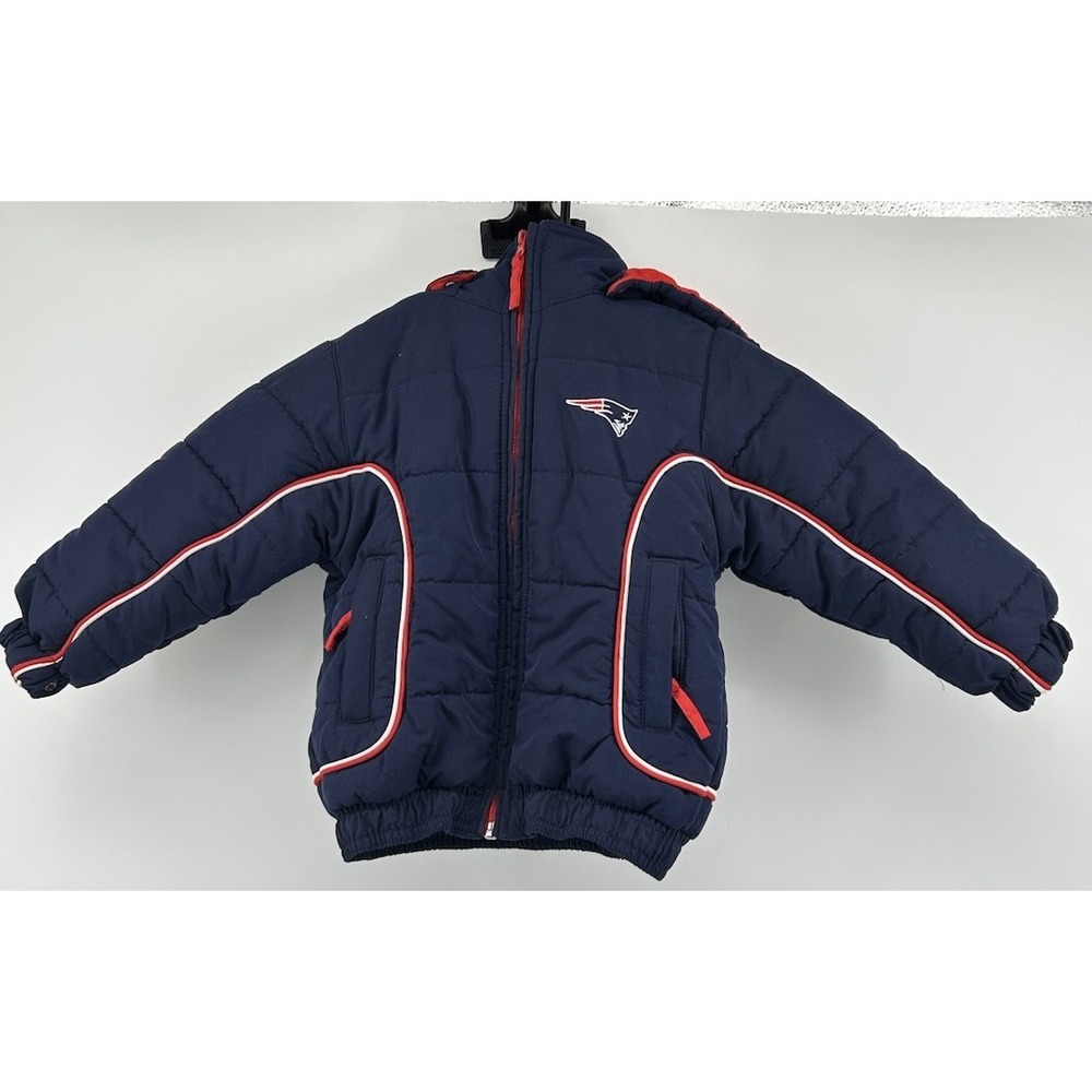 Reebok New England Patriots NFL Toddlers Hooded Puffer Jacket Blue Size‎ 2T
